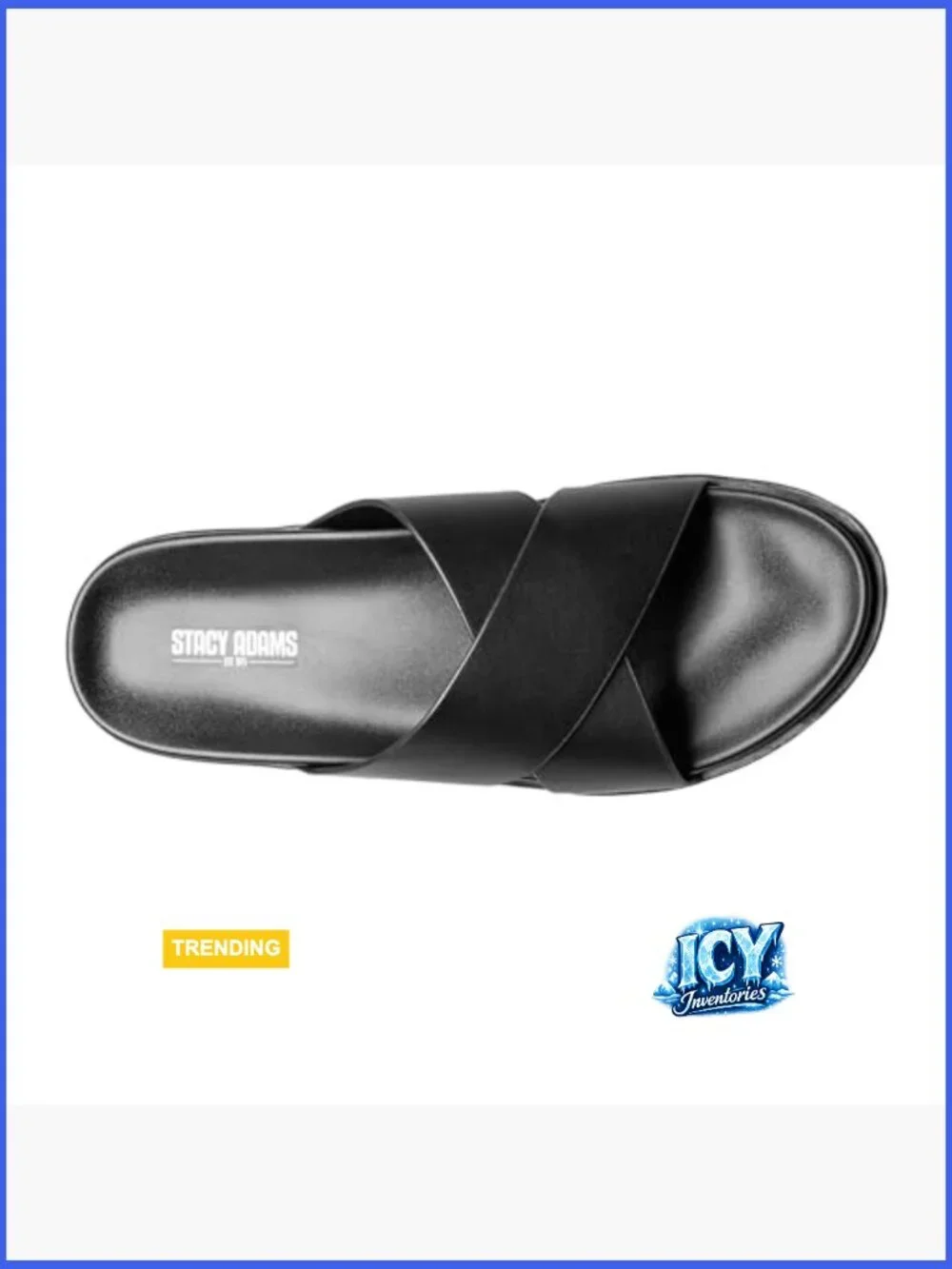 Men's Slide Sandal with Cross Strap Detail, Lightweight, Molded Footbed